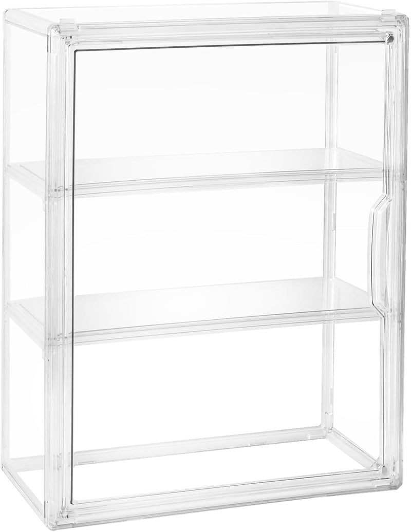 Cutora Acrylic Display Case for Figures, 3 Tier Clear Wall-Mounted Storage Organizer, Display Box with Magnetic Door, Dustproof Showcase Cabinet for Doll Action Figure Collectibles - Image 1